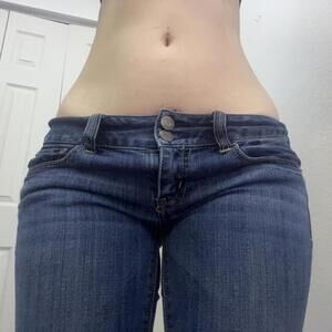 vintage low rise flared jeans